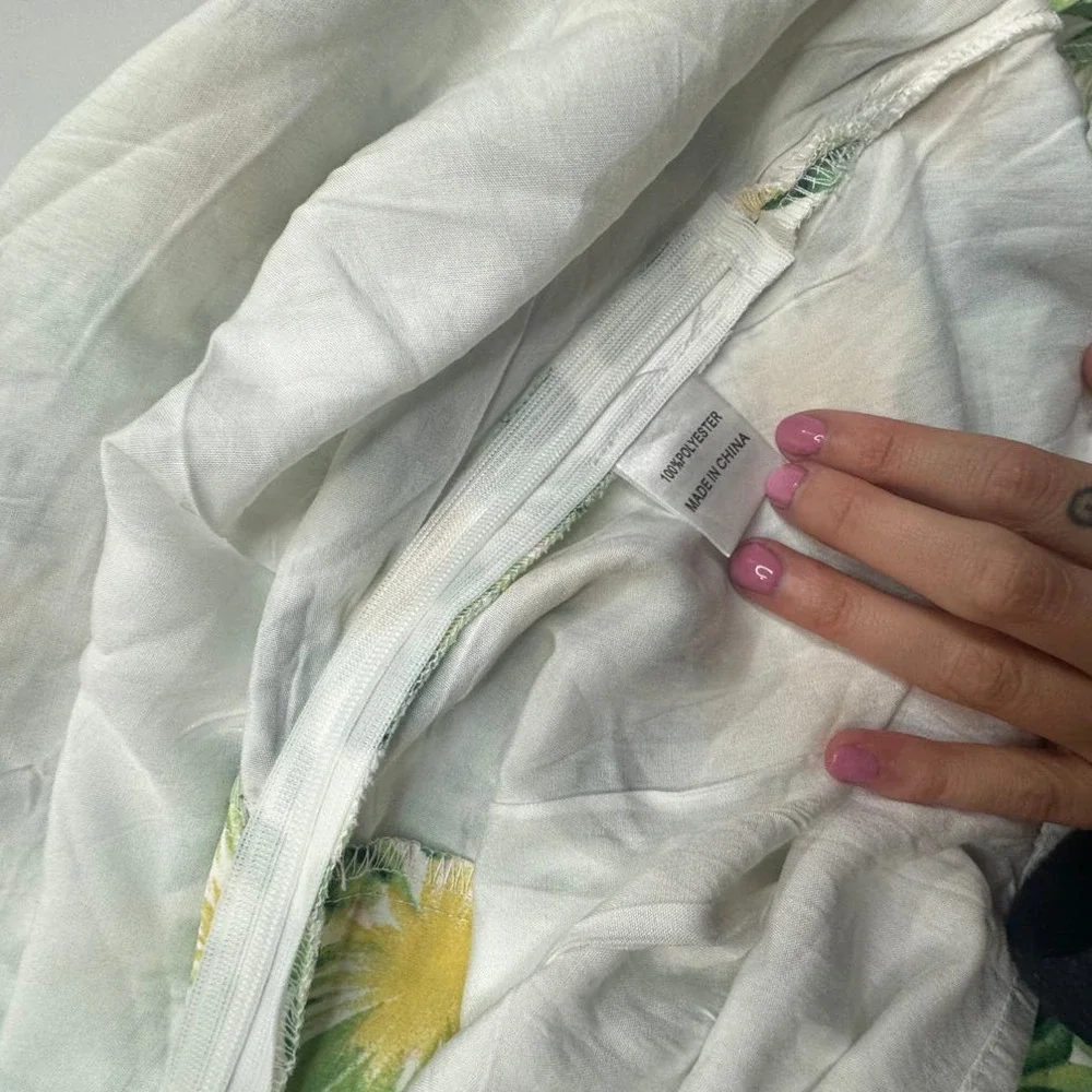 Hello Molly Ruby Seas Green/White/Yellow Floral Midriff Cut Out Romper- US6 - Picture 7 of 12